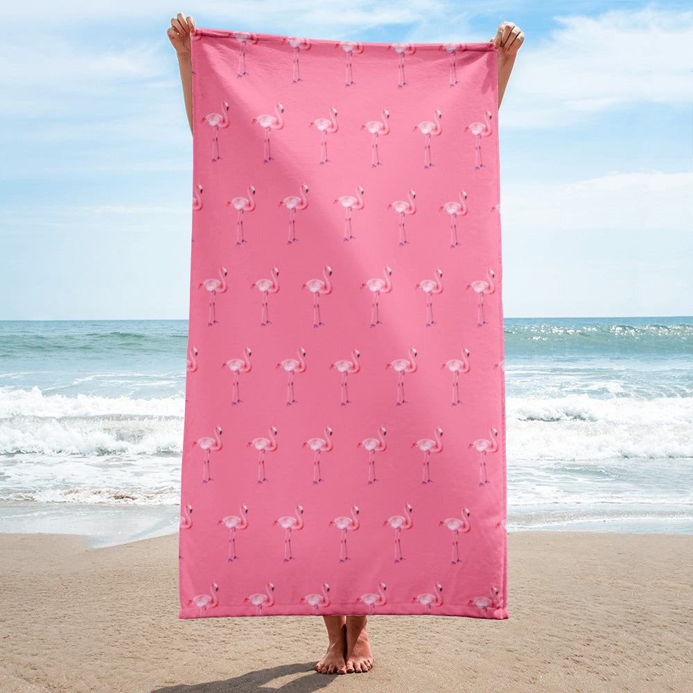 pink flamingo towel