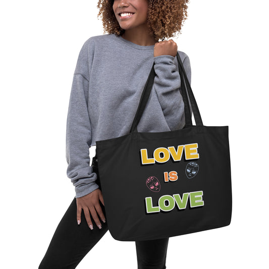 Love is Love Large organic tote bag