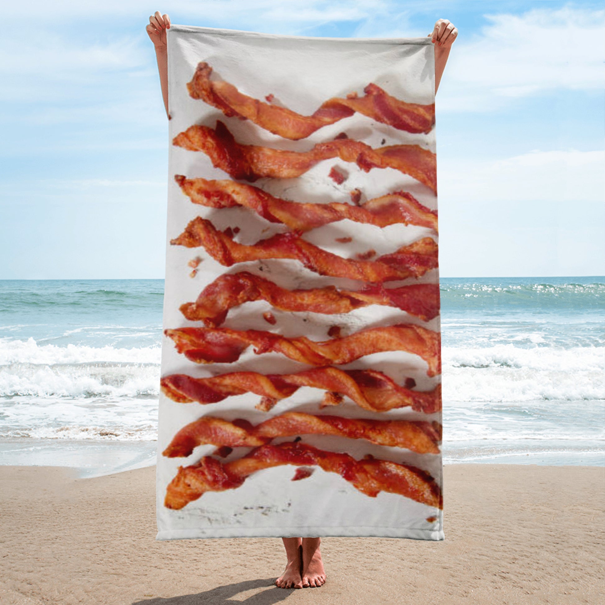 bacon beach towel